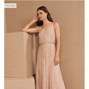 BHLDN Blush Fidelia Beaded Maxi Dress NWT